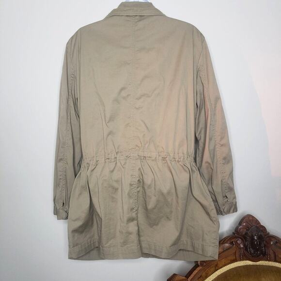 Elliott Lauren Women's Cotton Old Money Jacket Large Cinched Waist Neutral - Picture 5 of 7